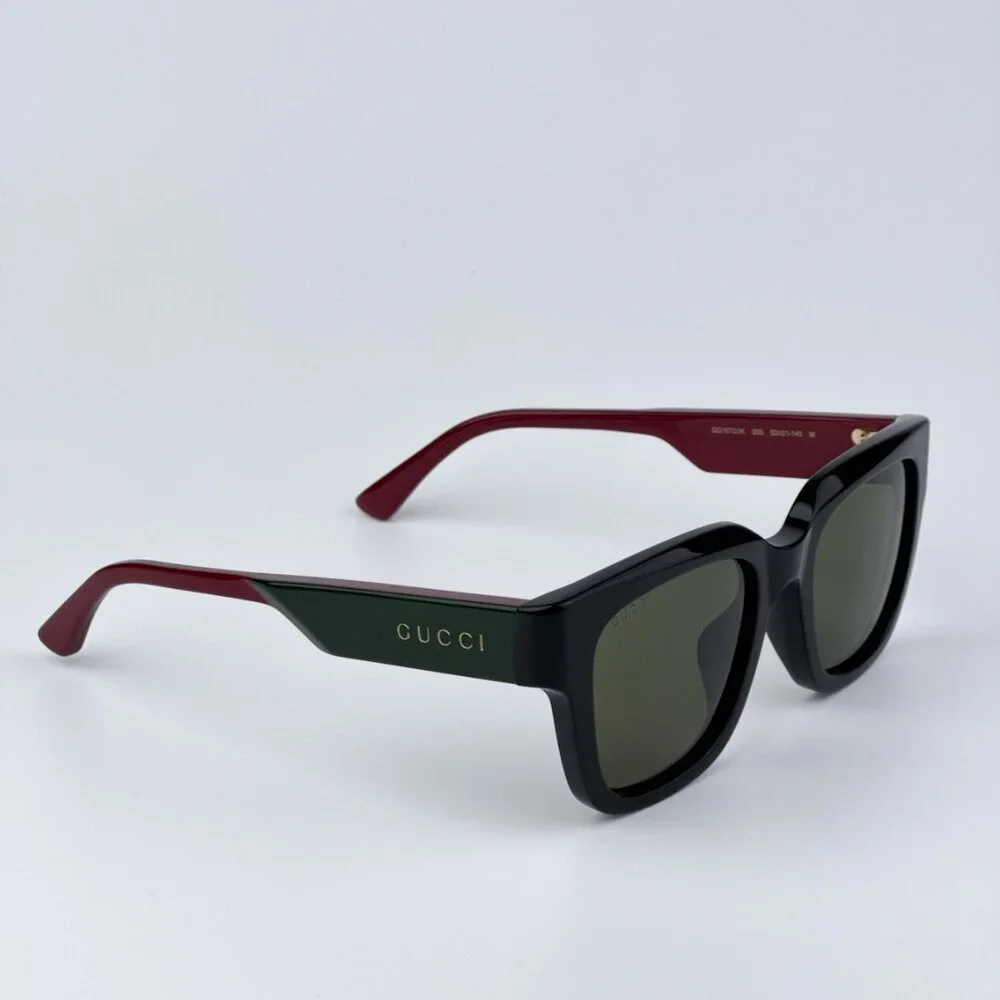 Gucci GG1670SK 005 BRAND NEW Sunglasses Black Red Green Square Unisex